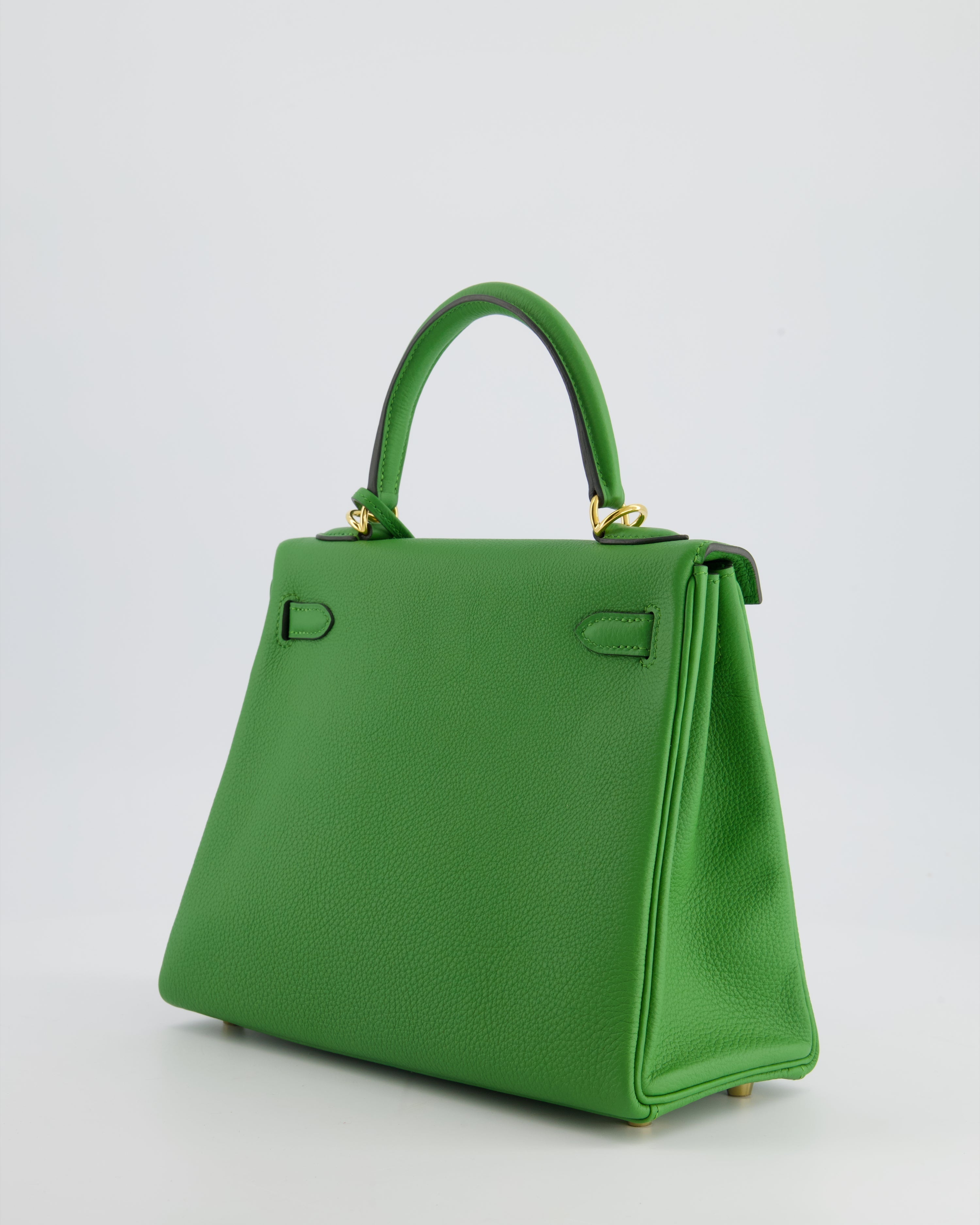 *RARE* Hermes Kelly Bag 25cm Vert Yucca with Togo Leather and Gold Hardware - sneakerlandnet