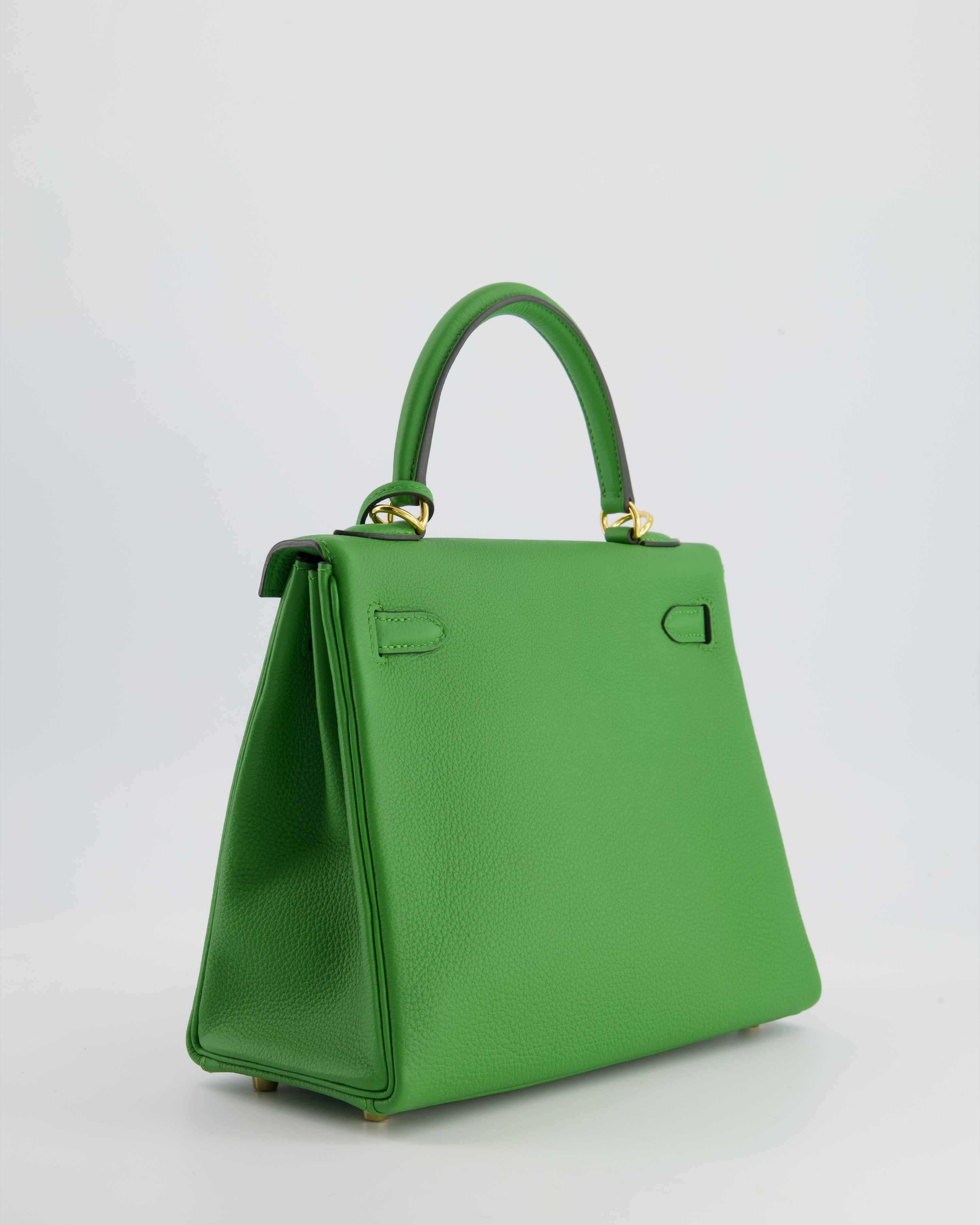 *RARE* Hermes Kelly Bag 25cm Vert Yucca with Togo Leather and Gold Hardware - sneakerlandnet