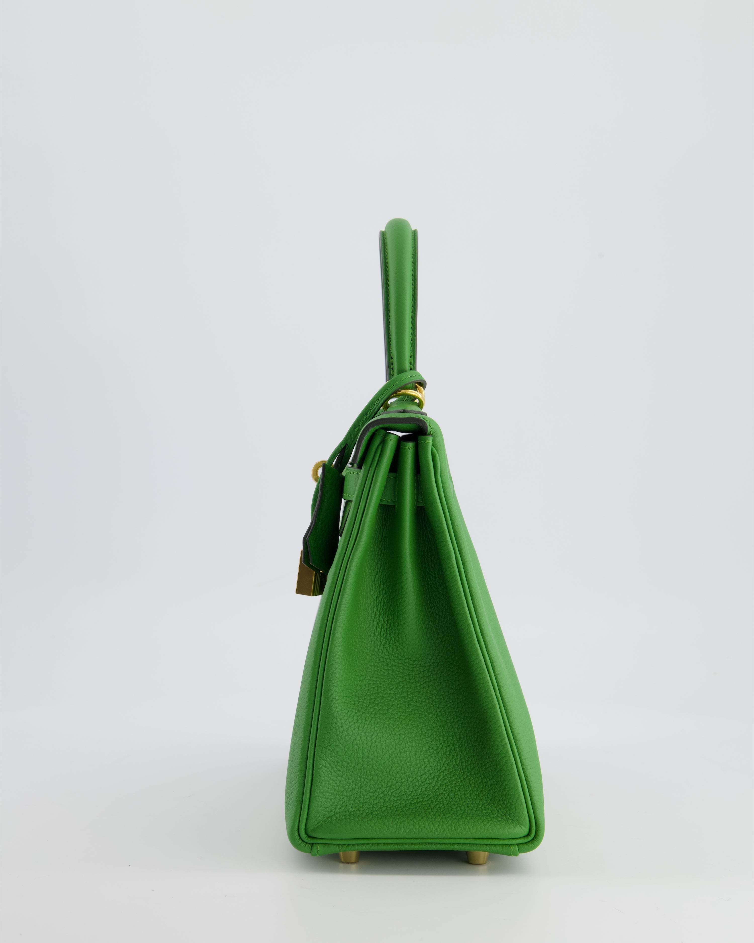 Kelly Bag 25cm Vert Yucca with Togo Leather and Gold Hardware Kilta bags