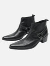 Pointed Toe Western Rider Metallic Removable Chelsea Biker Boots SP240314QPJF