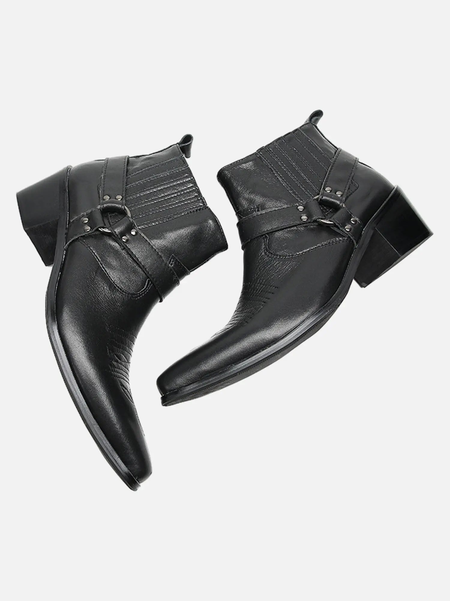 Pointed Toe Western Rider Metallic Removable Chelsea Biker Boots SP240314QPJF