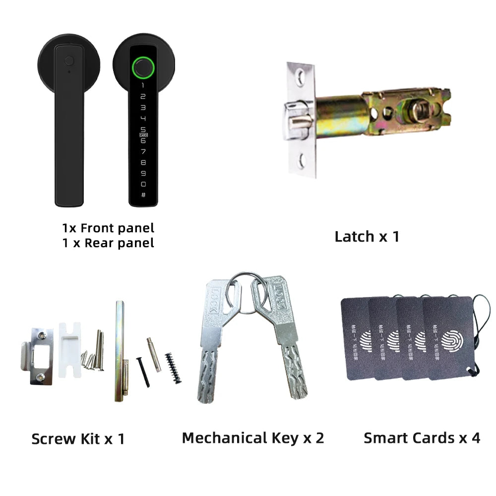 RAYKUBE M5 Tuya BLE Fingerprint Door Lock Digital Electronic Lock with Password/Key/IC Card/ Smartlife/ Tuya APP Unlock