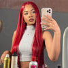 Red Lace Front Wig Straight & Body Wave 13*4 HD Lace Frontal Human Hair Wigs For Women hermosahair