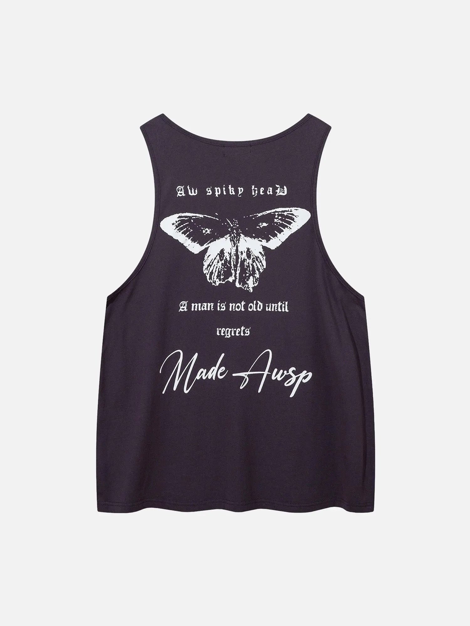 Retro Butterfly Goth Letter Print Vest Tank Top SP240329M7SA