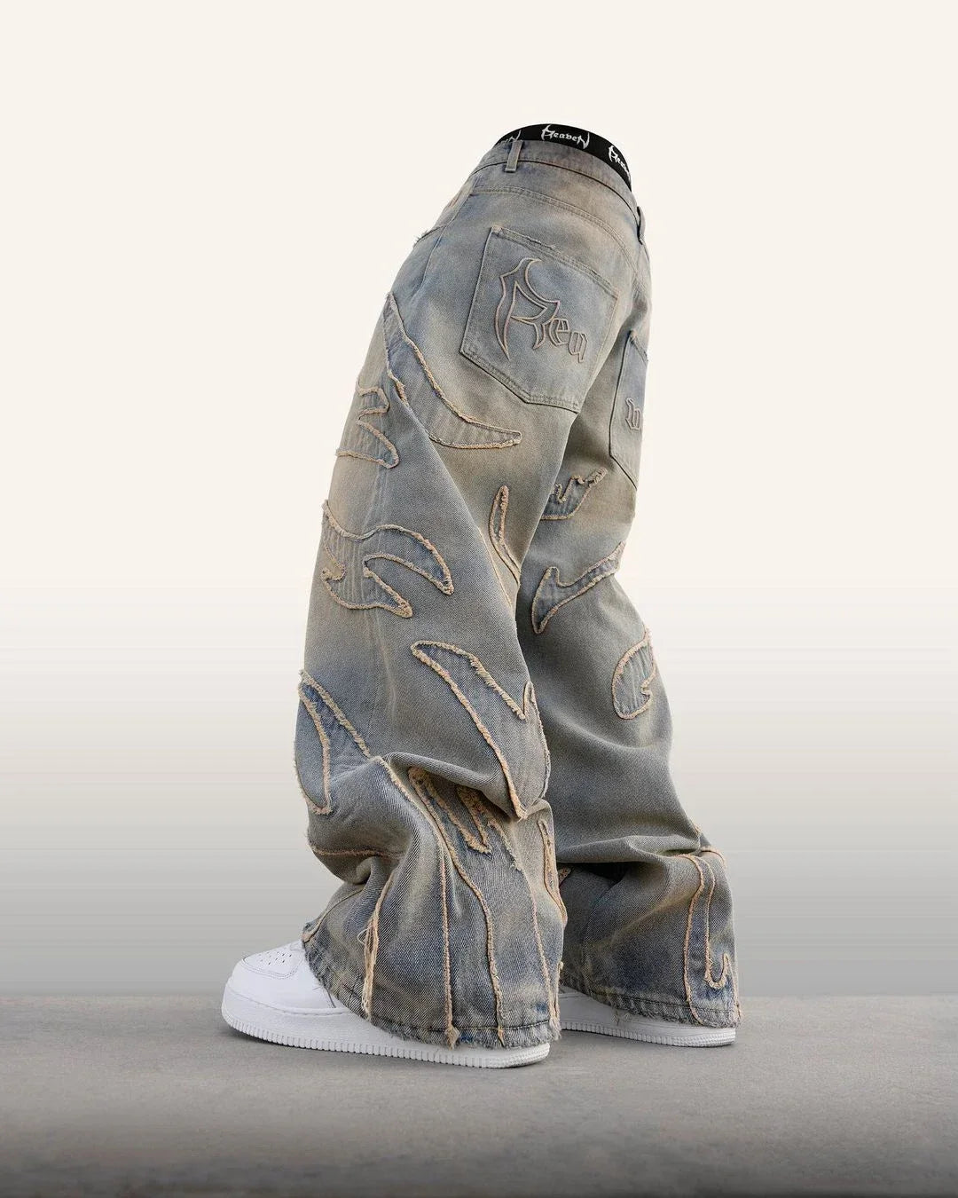 Retro Harajuku Embroidered Denim New Hot Selling Ripped Raw Edge Trousers Baggy Y2k Jeans Men Women Hip Hop Punk Casual Pants eprolo