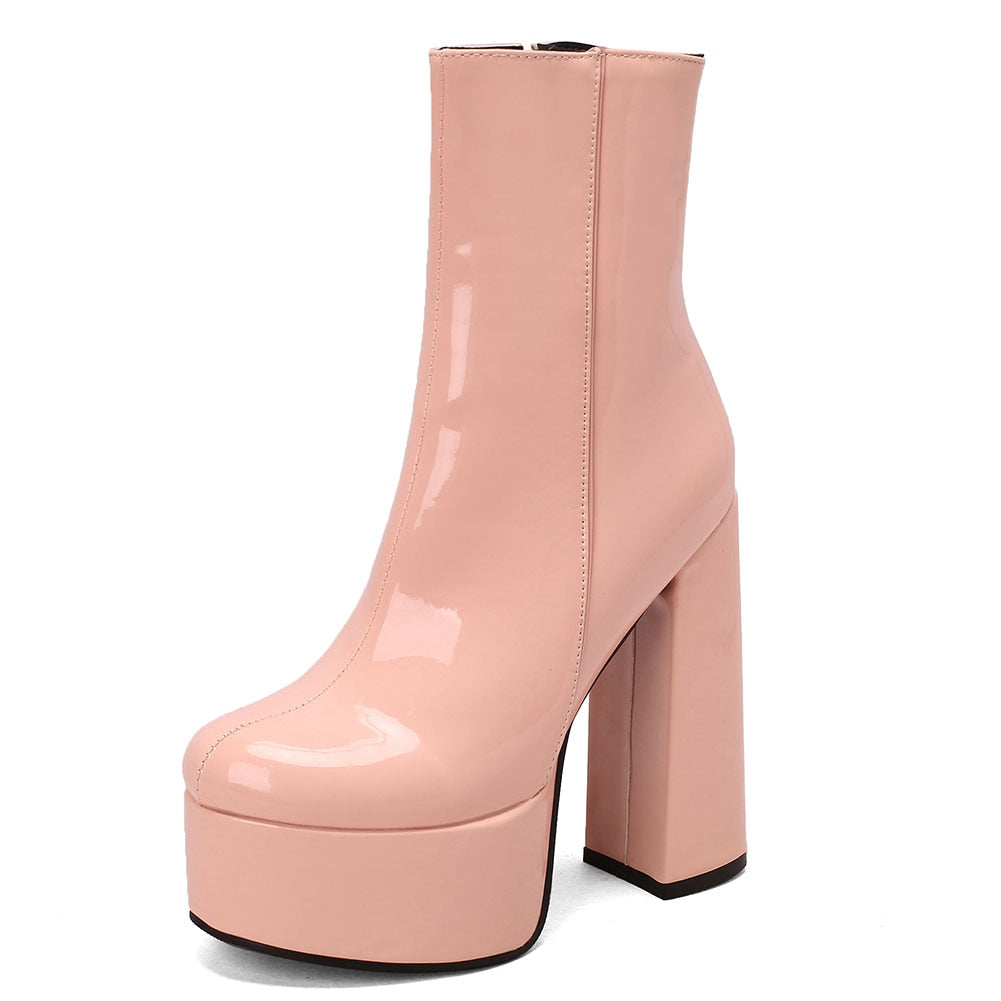 AZALEA High Heel Platform Ankle Boots - 1984