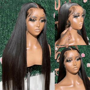 Straight 13*4 HD Lace Human Hair Wigs Transparent Glueless Lace Front Wig With Pre Plucked Hermosa Hair