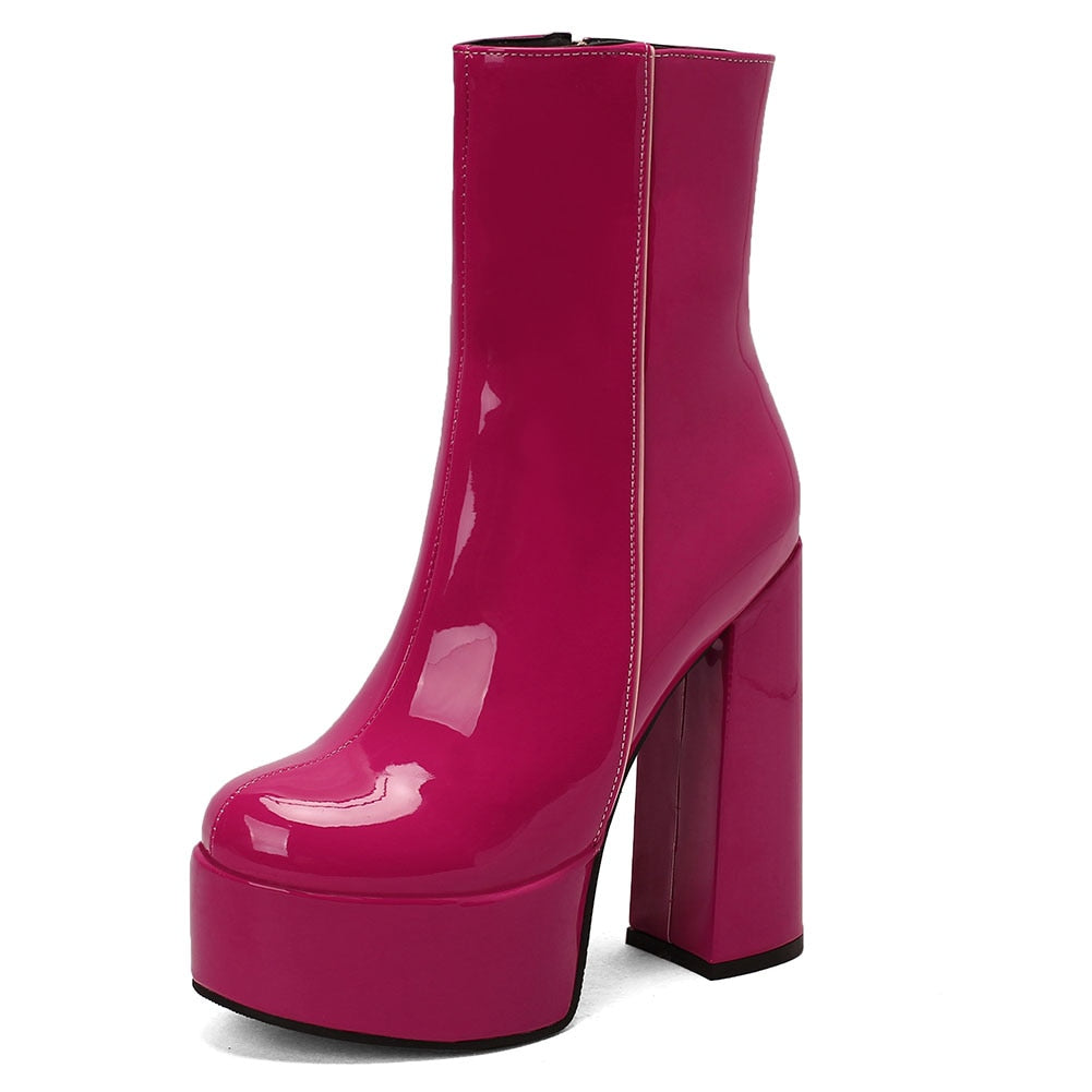 AZALEA High Heel Platform Ankle Boots - 1984