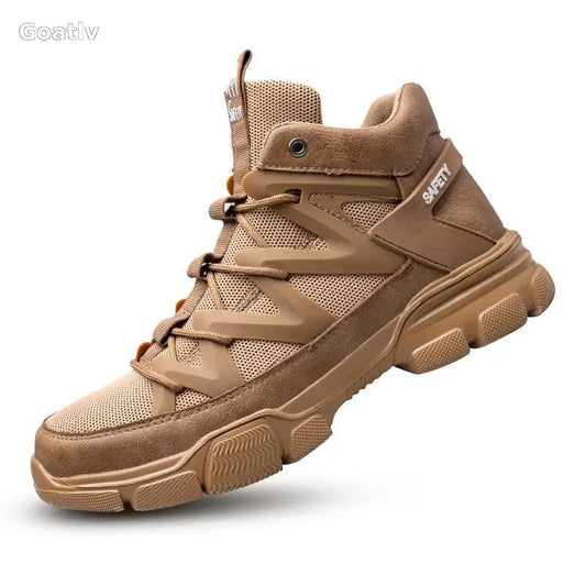 Safety Shoes Anti-Smashing And Anti-Puncture Coated Steel-Toed Protective Shoes Lightweight Outdoor Mountaineering Safety Work Shoes - 1984