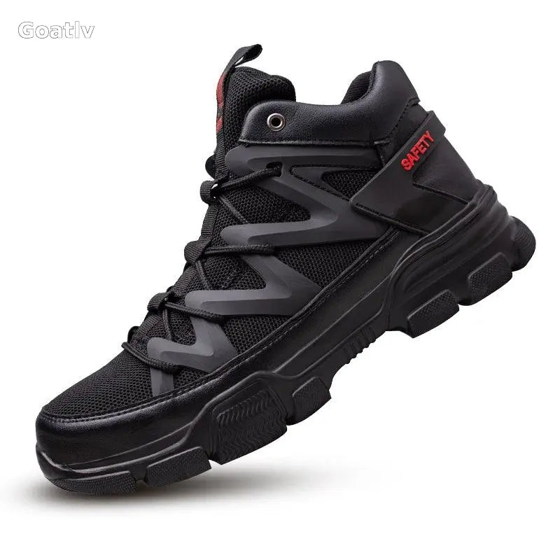 Safety Shoes Anti-Smashing And Anti-Puncture Coated Steel-Toed Protective Shoes Lightweight Outdoor Mountaineering Safety Work Shoes - 1984