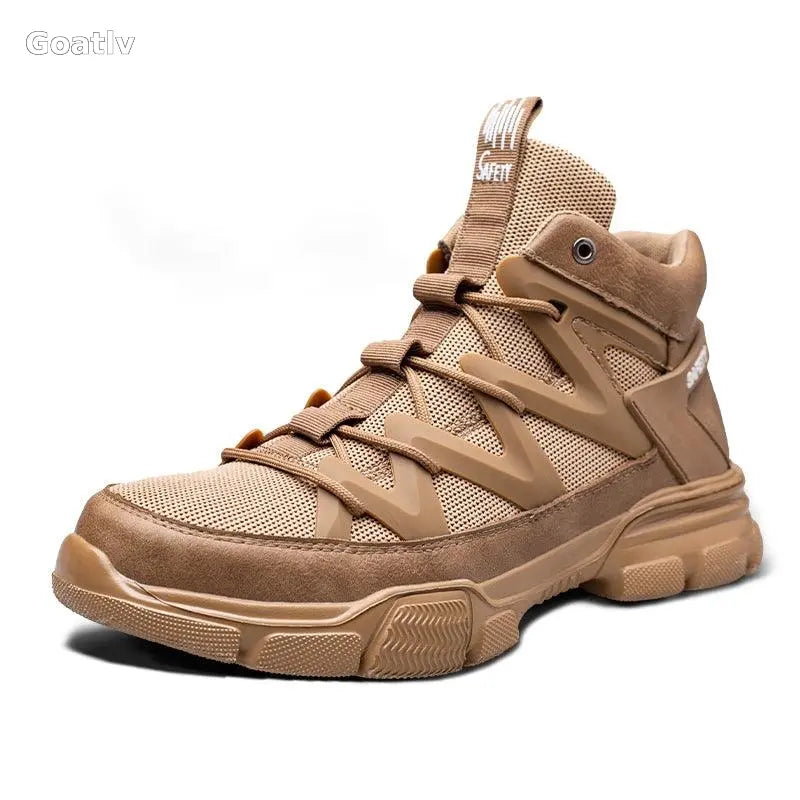 Safety Shoes Anti-Smashing And Anti-Puncture Coated Steel-Toed Protective Shoes Lightweight Outdoor Mountaineering Safety Work Shoes - 1984