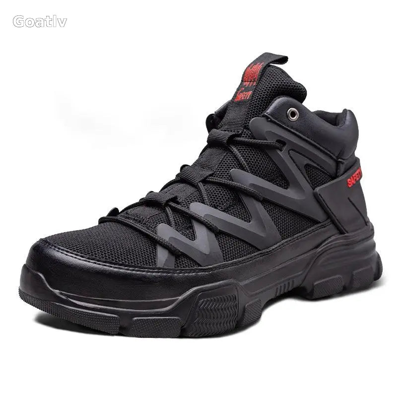 Safety Shoes Anti-Smashing And Anti-Puncture Coated Steel-Toed Protective Shoes Lightweight Outdoor Mountaineering Safety Work Shoes - 1984