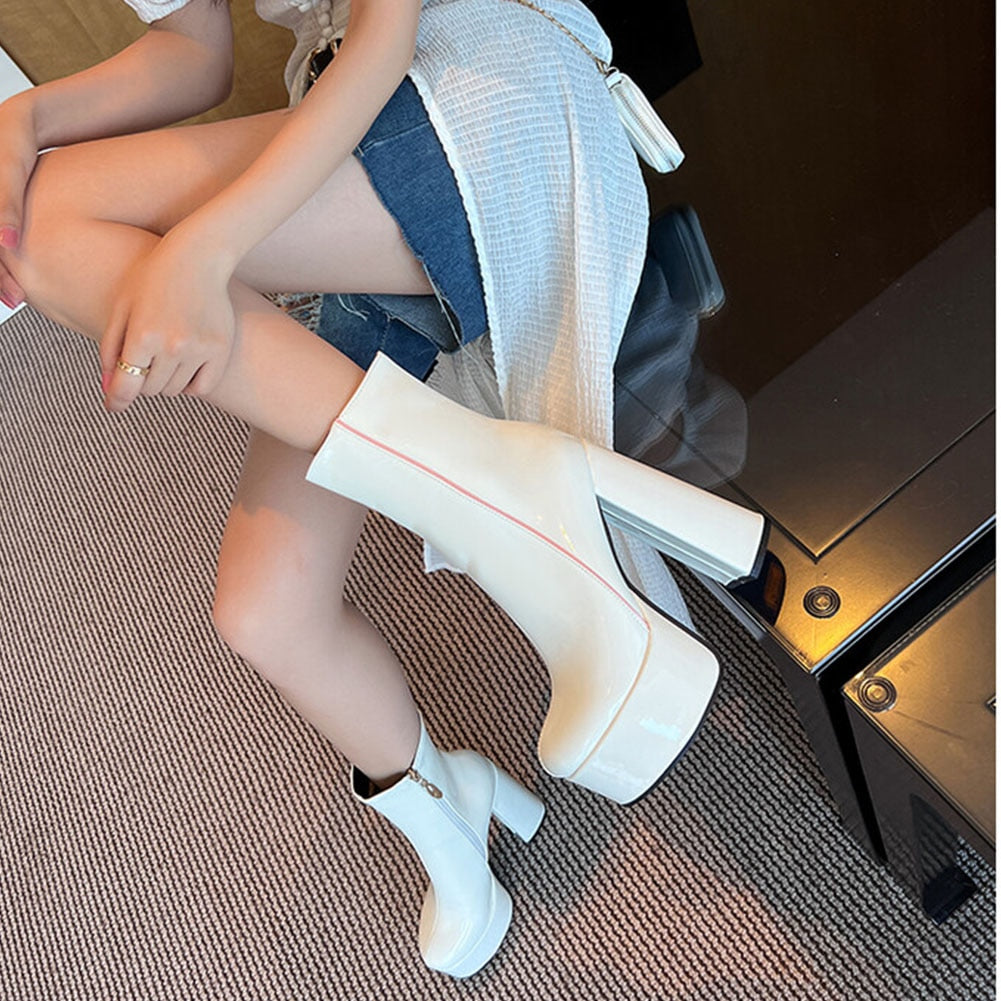 AZALEA High Heel Platform Ankle Boots - 1984