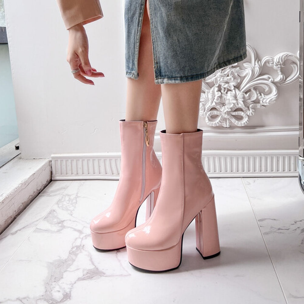 AZALEA High Heel Platform Ankle Boots - 1984