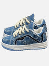 Shredded Denim Patchwork Sneakers SP240330Q5YC