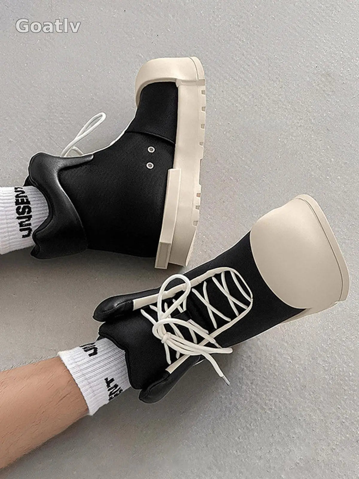 Sneakerhill High Top Canvas Platform Sneakers - 1984