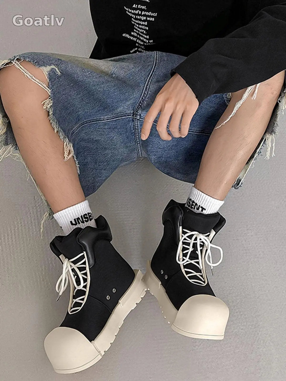 Sneakerhill High Top Canvas Platform Sneakers - 1984