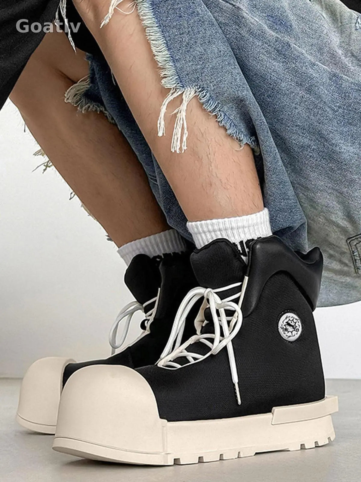 Sneakerhill High Top Canvas Platform Sneakers - 1984