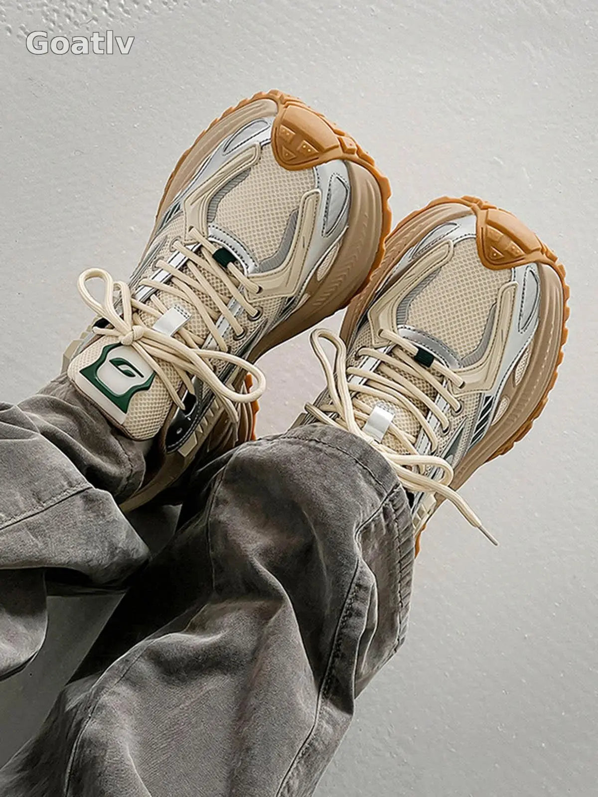 Sneakerhill Mesh Contrast Color Platform Sneakers - 1984