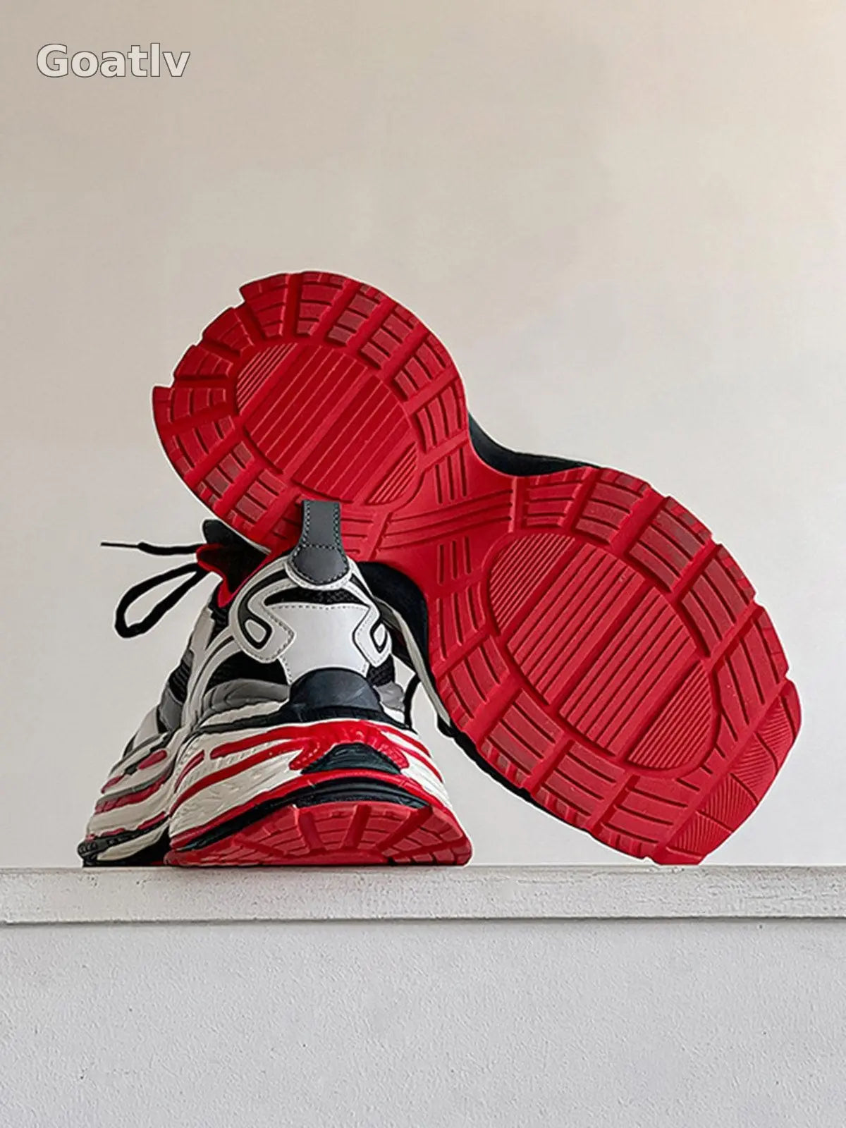 Sneakerhill Mesh Contrast Color Platform Sneakers - 1984