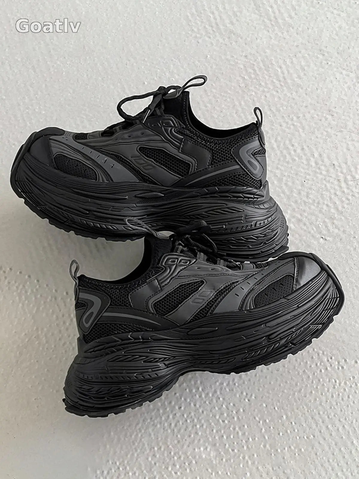 Sneakerhill Mesh Contrast Color Platform Sneakers - 1984