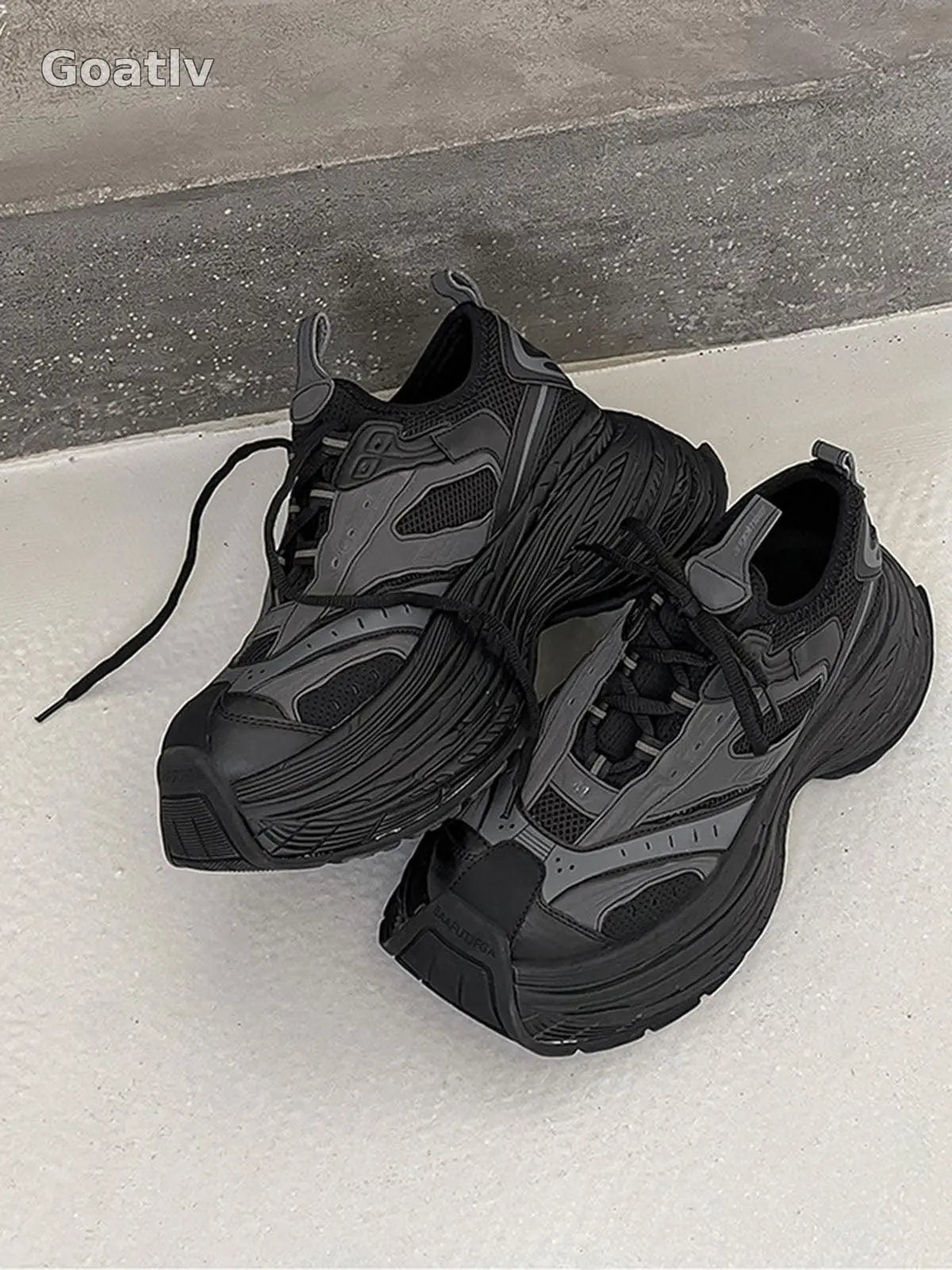 Sneakerhill Mesh Contrast Color Platform Sneakers - 1984