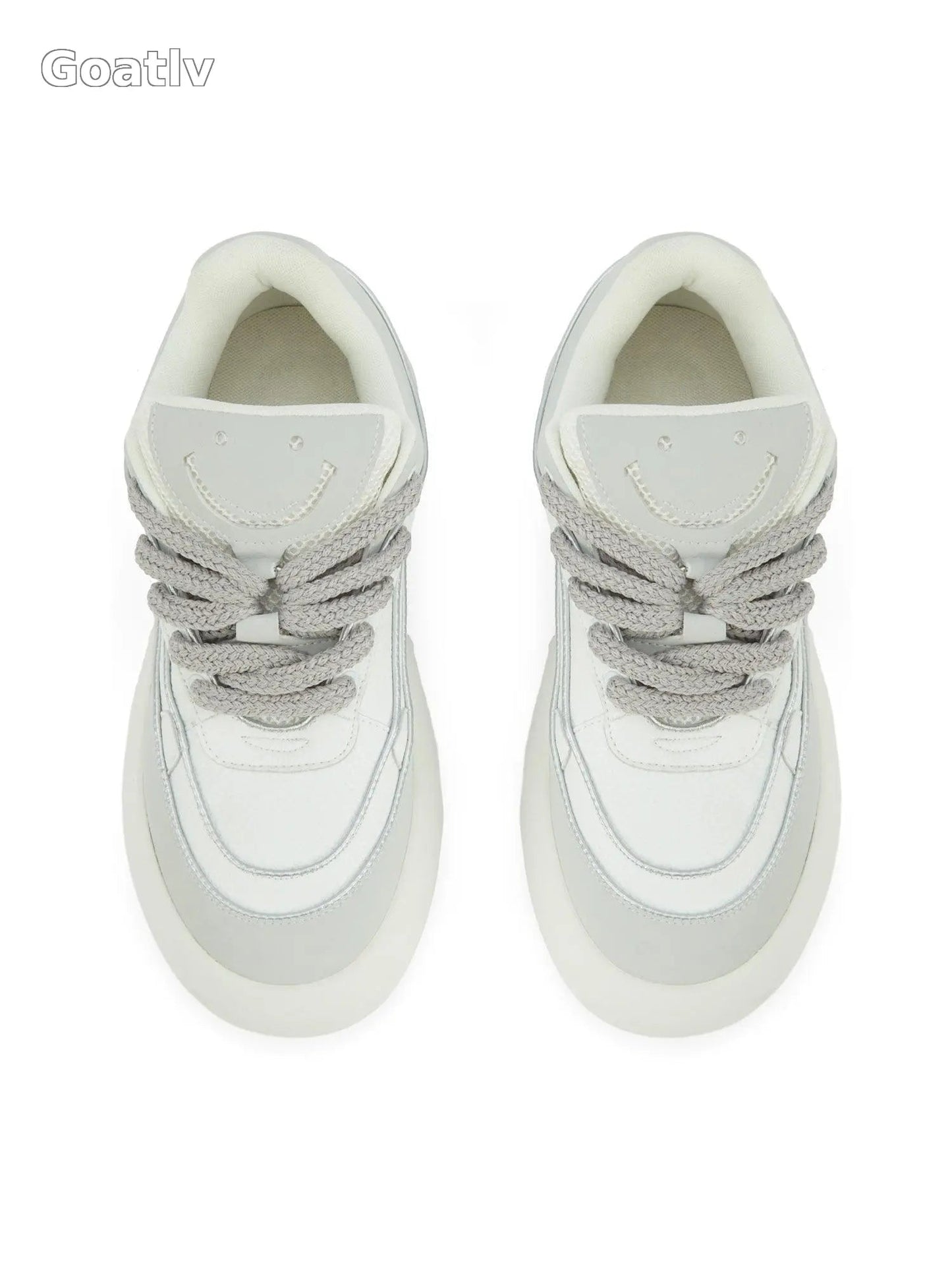 Sneakerhill Smiley Face Platform Street Rap Sneakers - 1984
