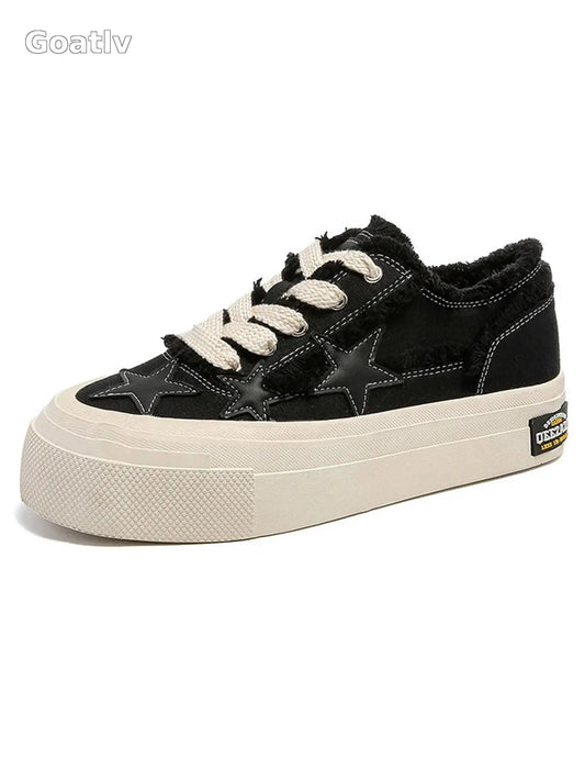 Sneakerhill Star Patch Embroidered Canvas Shoes - 1984