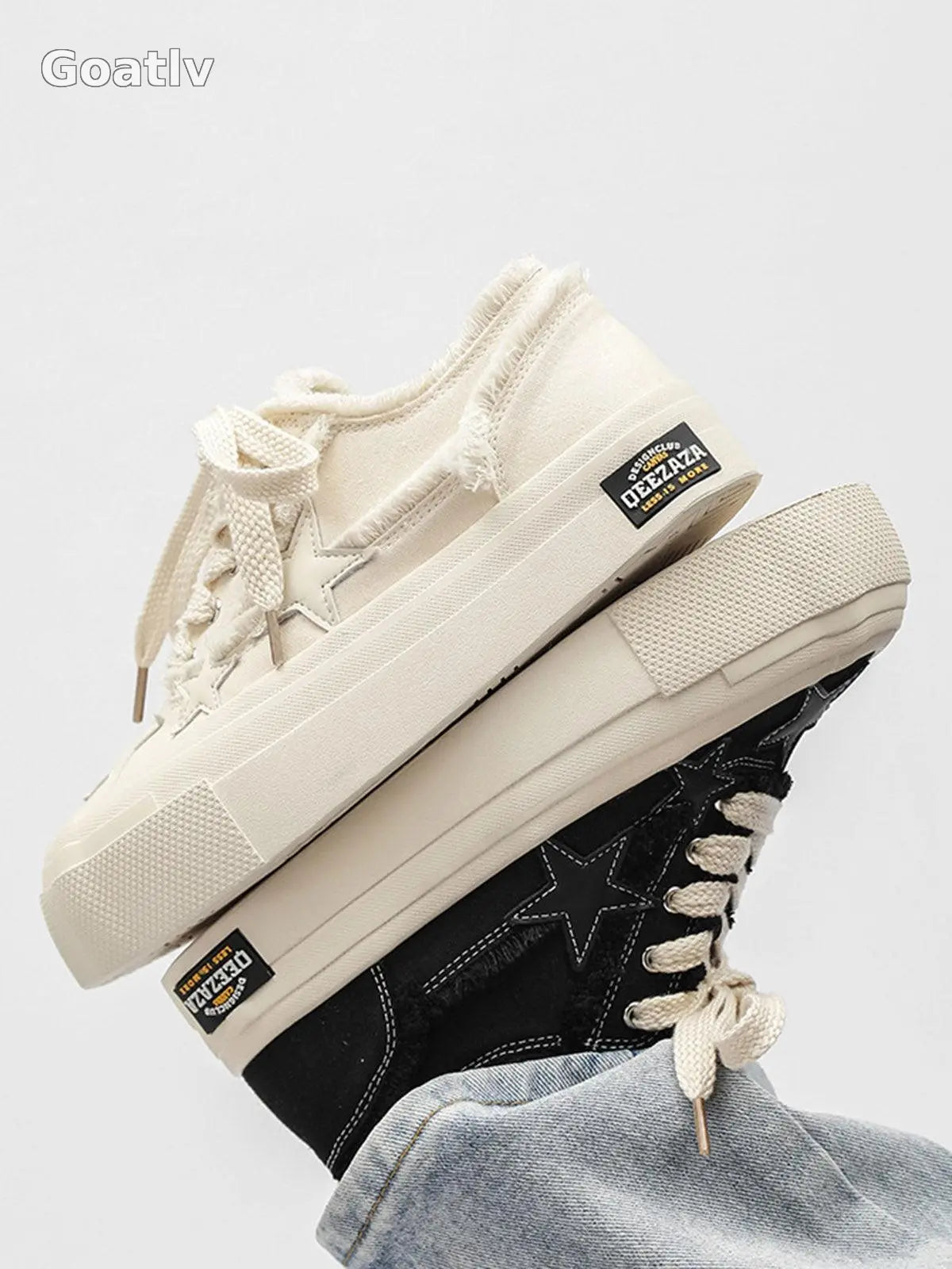 Sneakerhill Star Patch Embroidered Canvas Shoes - 1984