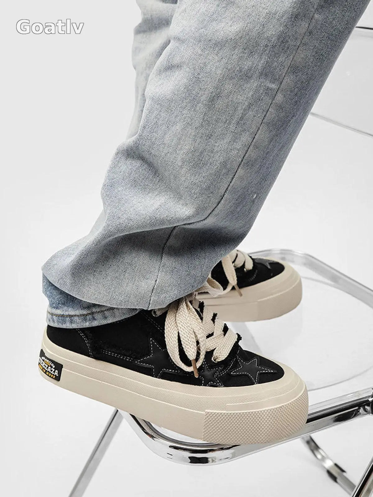 Sneakerhill Star Patch Embroidered Canvas Shoes - 1984
