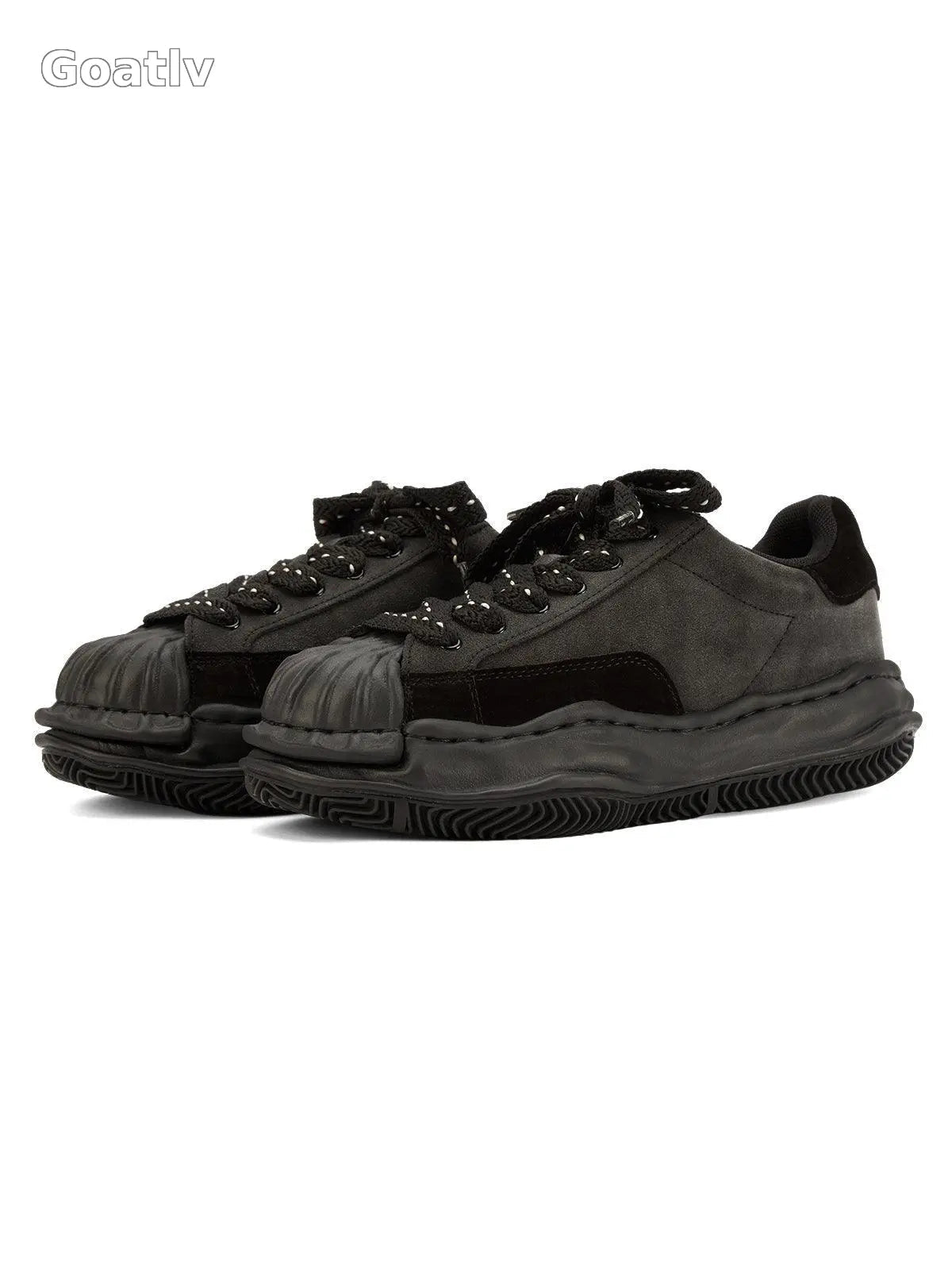 Sneakerhub Black Retro Washed Street Rap Sneakers - 2059 - 1984