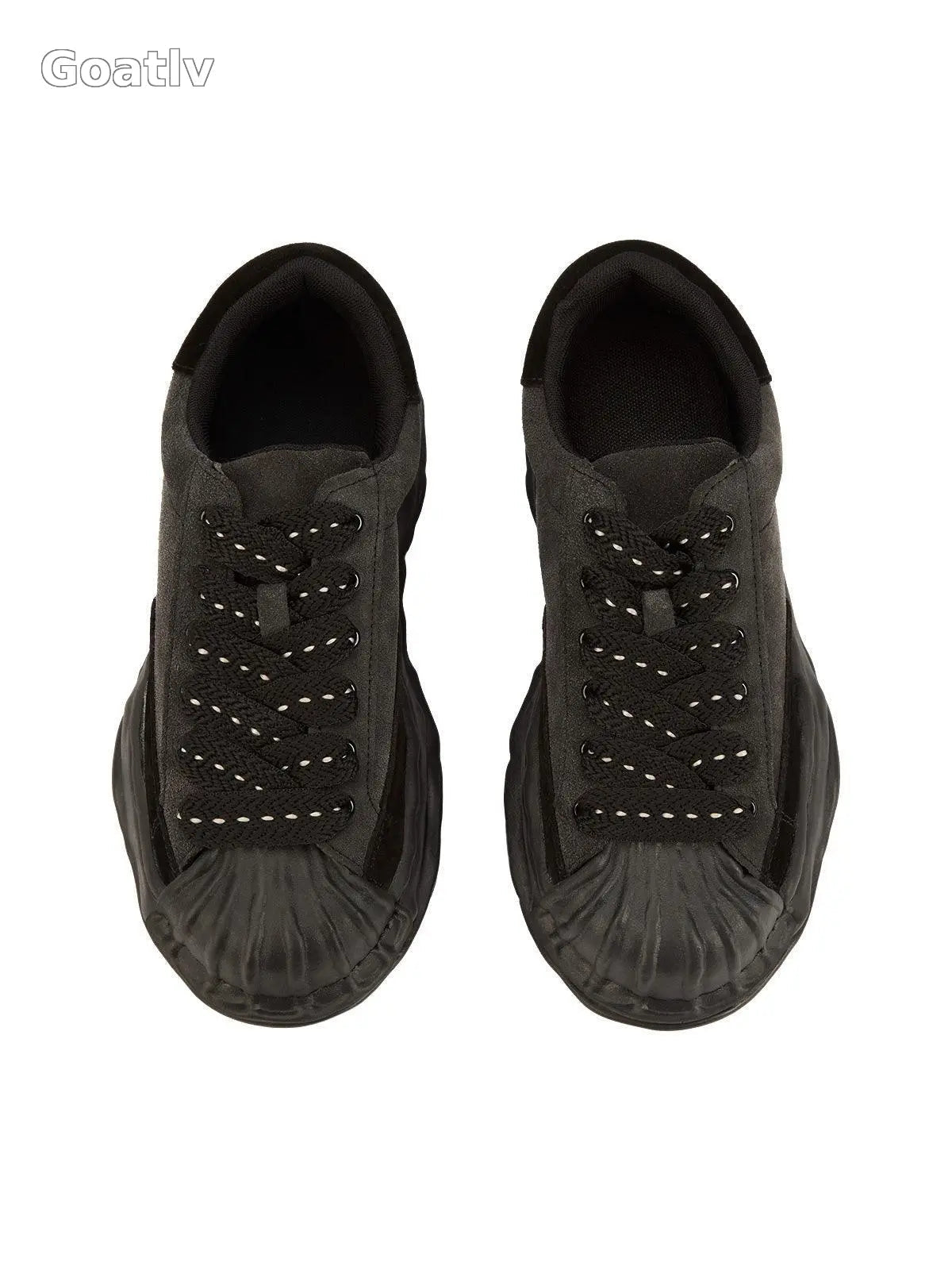 Sneakerhub Black Retro Washed Street Rap Sneakers - 2059 - 1984
