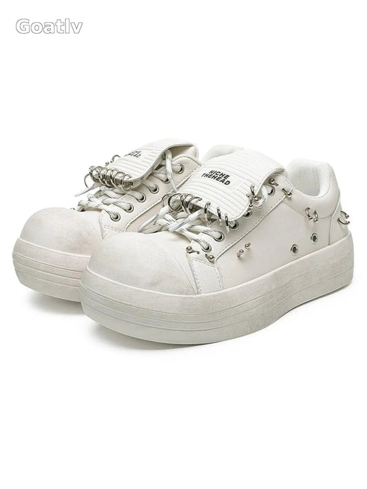 Sneakerhub Punk Metal Ring Platform Sneakers - 1984