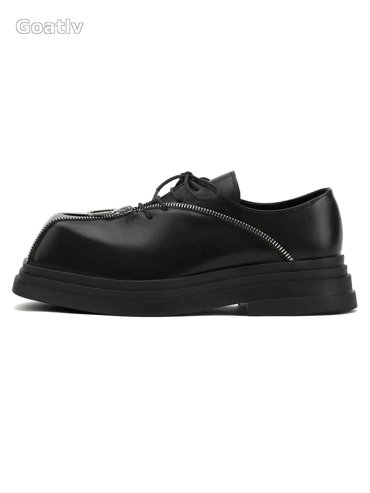 Sneakerhub Punk Personality Zipper Design Leather Shoes - 2173 - 1984