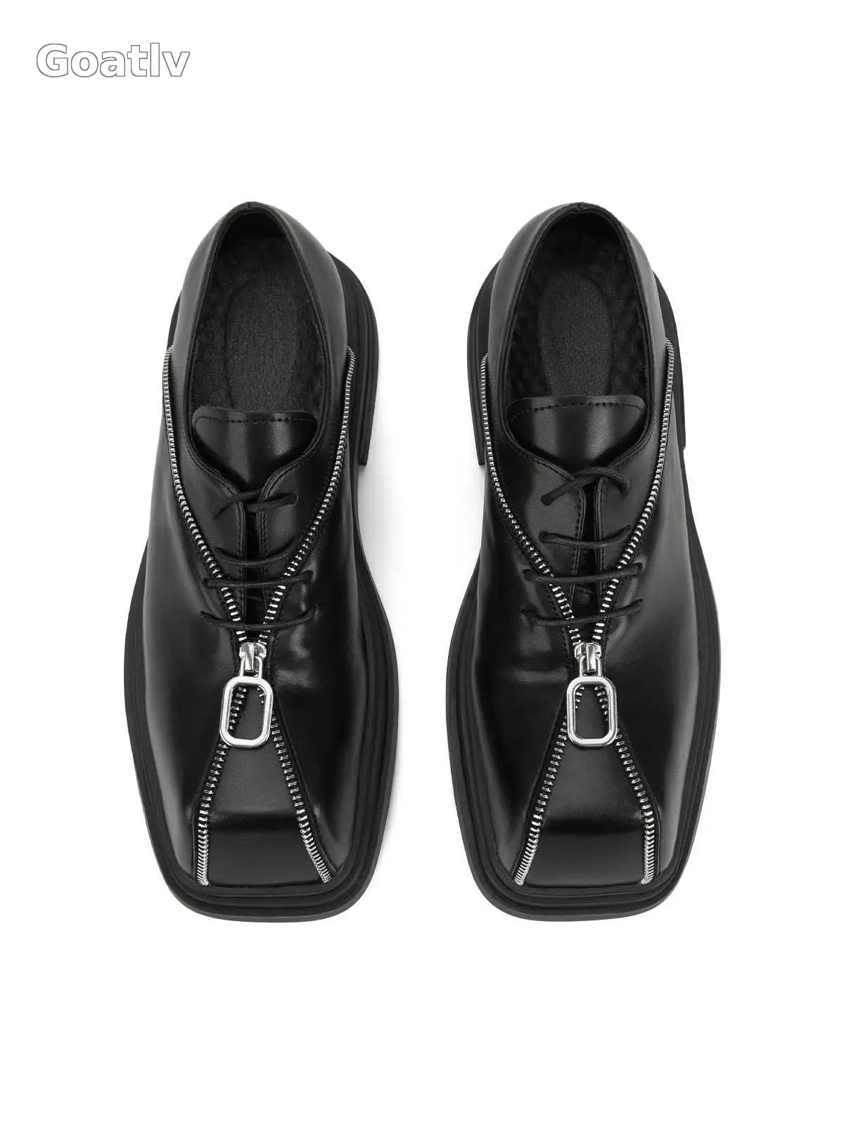 Sneakerhub Punk Personality Zipper Design Leather Shoes - 2173 - 1984