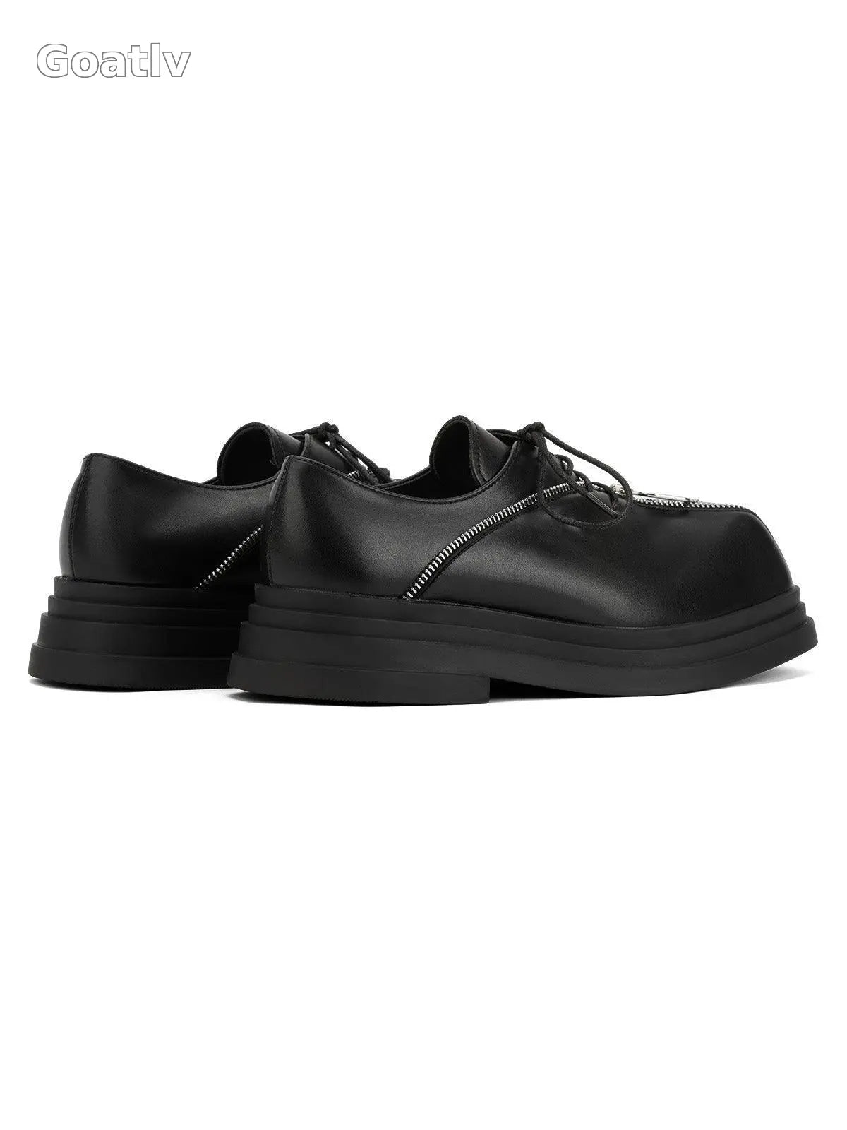 Sneakerhub Punk Personality Zipper Design Leather Shoes - 2173 - 1984