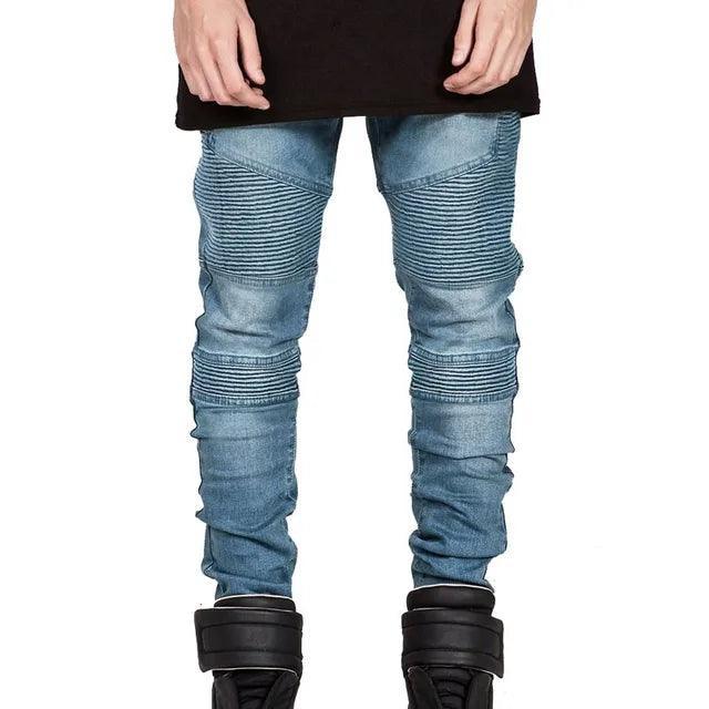 Spring Autumn Streetwear Men Slim Biker Jeans eprolo
