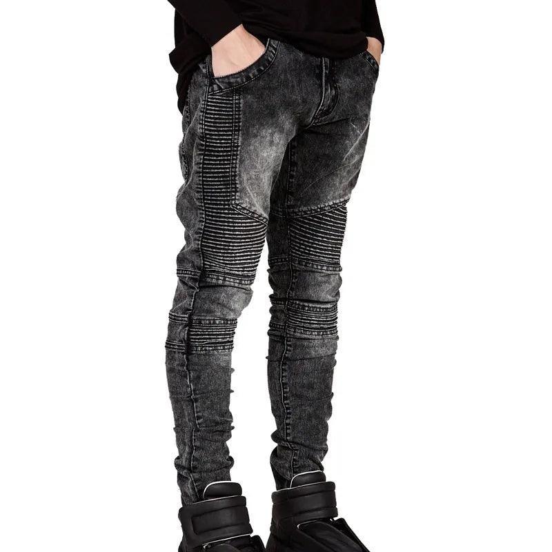 Spring Autumn Streetwear Men Slim Biker Jeans eprolo