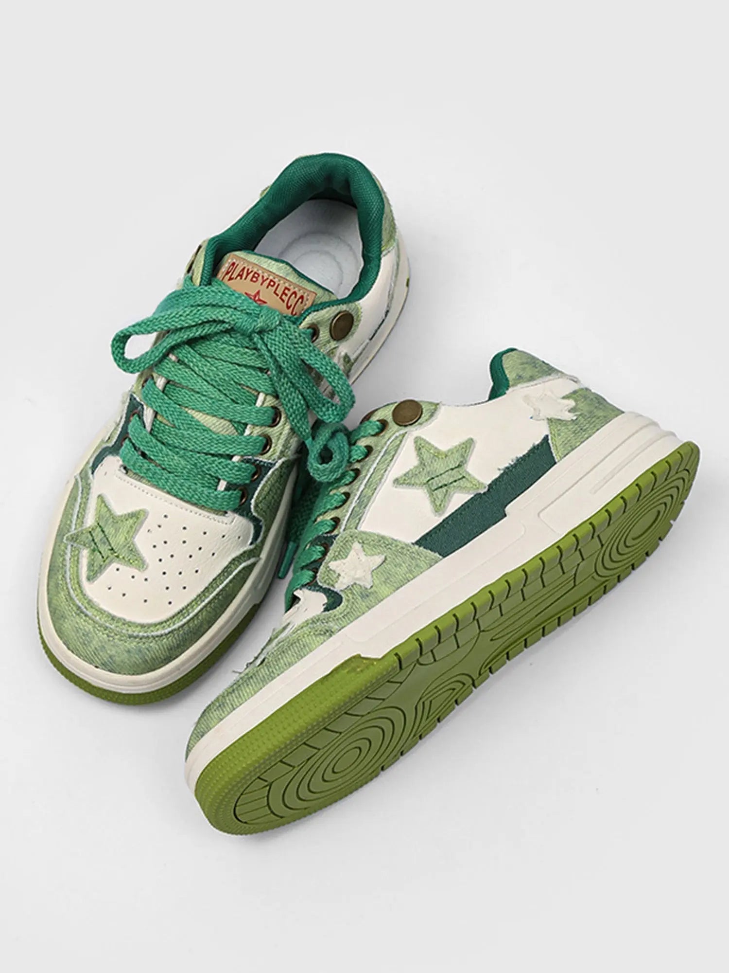 Star Summer Avocado Green Thick Bottom Sneakers SP2403300N8K