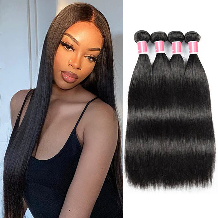 Malaysian Straight Hair 3/4 Bundle Deals Unprocessed Virgin Human Hair Bundles hermosahair