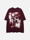 Street Blurred Letters Graffiti Hip-hop Style T-shirt SP240320NOLL