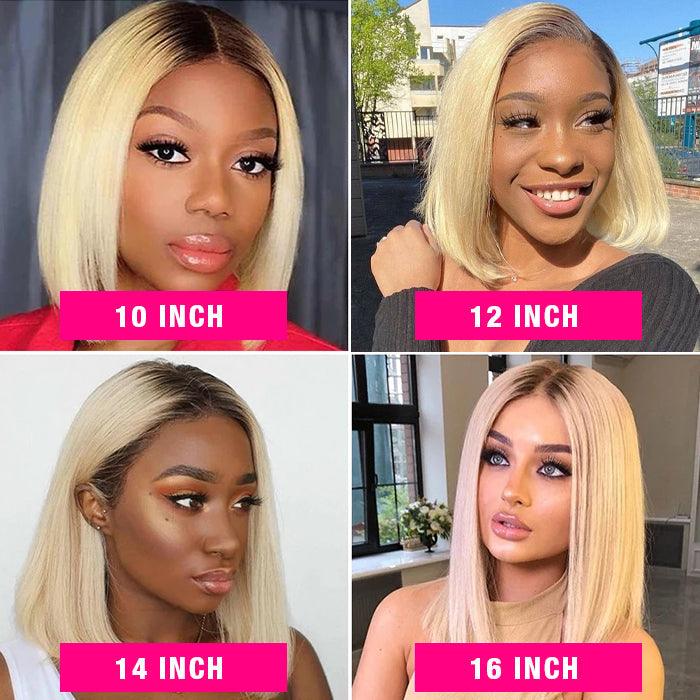 Ombre 613 Blonde Straight Bob Lace Front Wig 13X4 Lace Front Human Hair Wigs For Women hermosahair