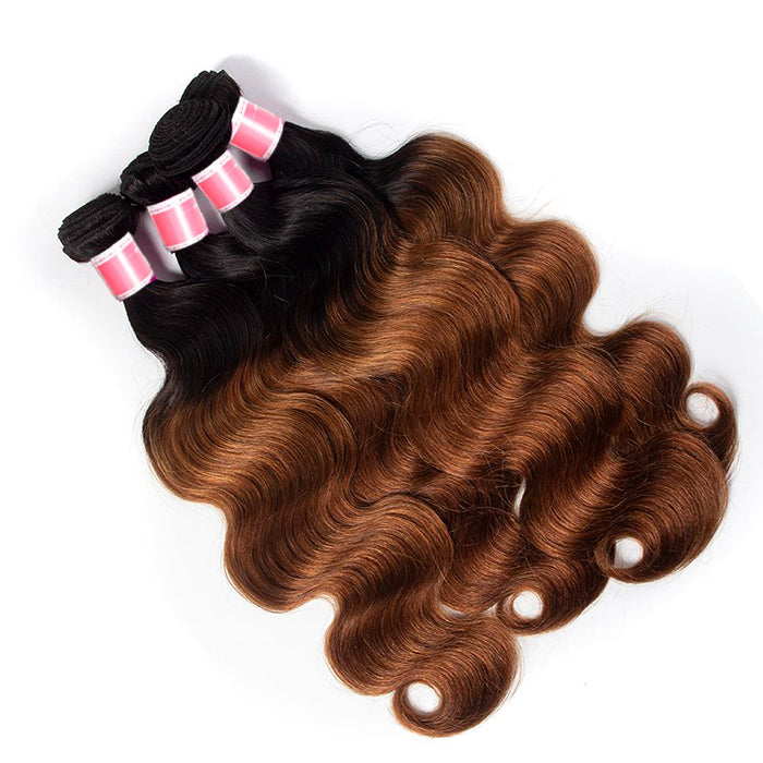 Ombre Malaysian Virgin Hair Body Wave 3/4 Bundles Deal Two Tone 1B/30 Human Hair Weave Extensions hermosahair