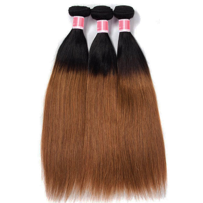 Ombre Malaysian Virgin Straight Hair 3/4 Bundles Deal Two Tone 1B/30 Human Hair Weave Extensions hermosahair