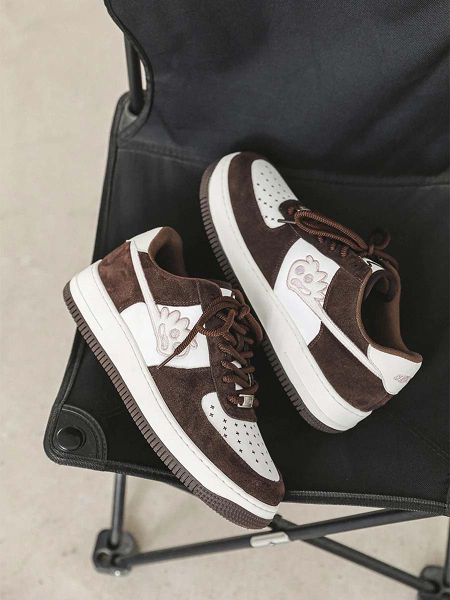 Sneakerhill Suede Splicing Skateboard Casual Sneakers -1342