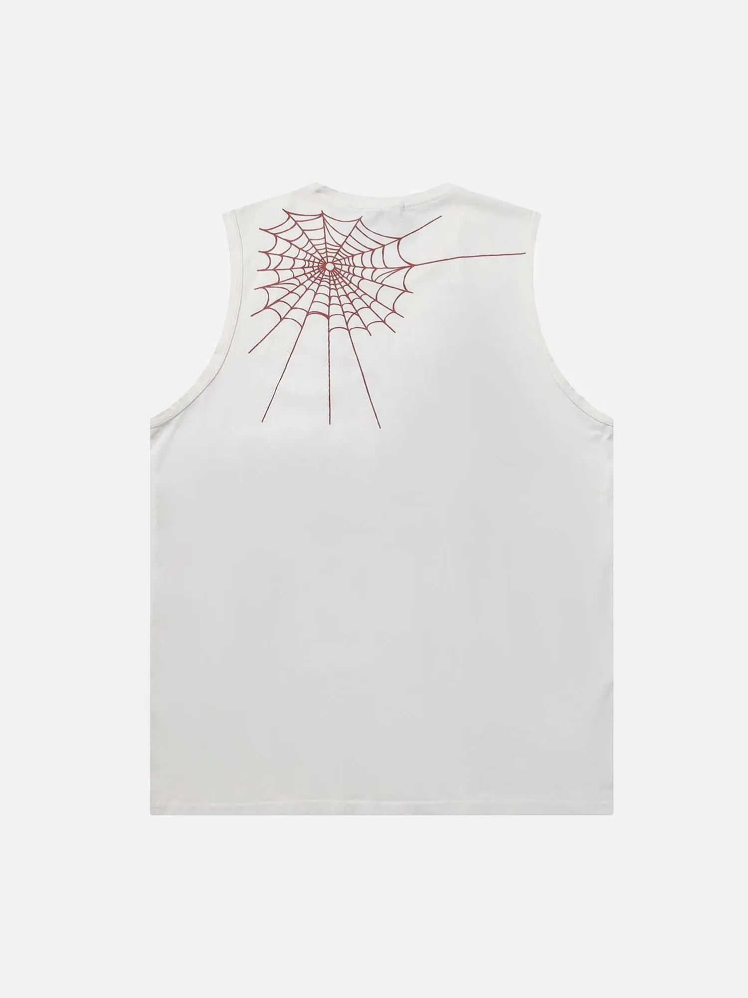 Washed And Distressed Large Spider Letter Print Tank Top SP240329RDI6