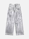 Wasteland Style Niche Design Dirty White Loose Jeans SP2404118MOB