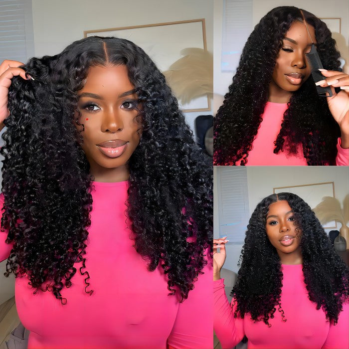 Ready & Go Glueless Wigs 8x5 Pre Cut Lace Closure Curly Human Hair Wigs Hermosa Hair