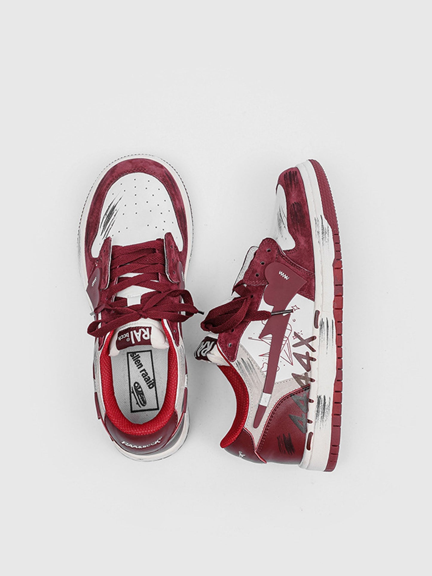 Vintage Contrast Color Graffit  Skate Shoes - 1984