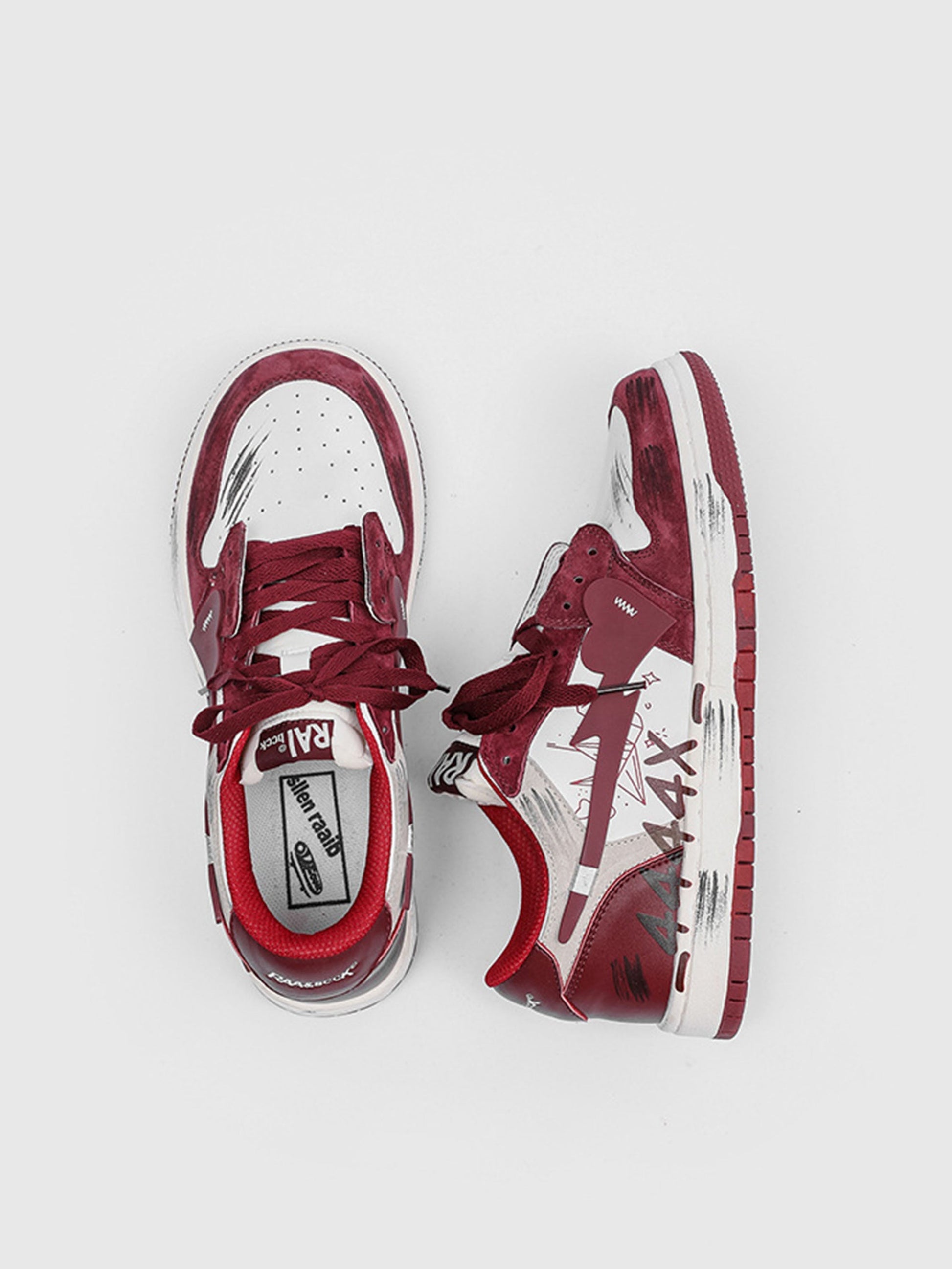 Vintage Contrast Color Graffit  Skate Shoes - 1984
